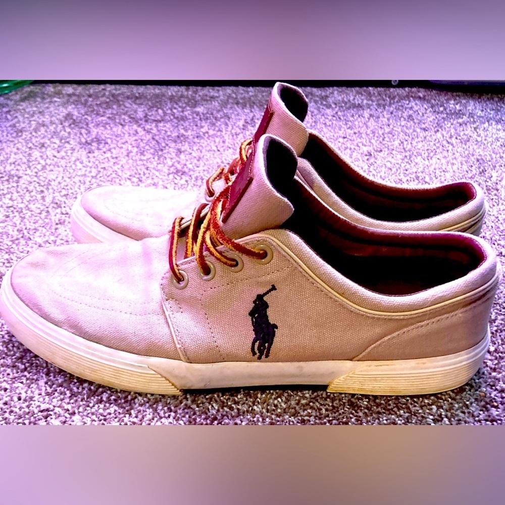 Polo Ralph Lauren Canvas Upper Low Shoes Sneaker Brown Men's Size 10